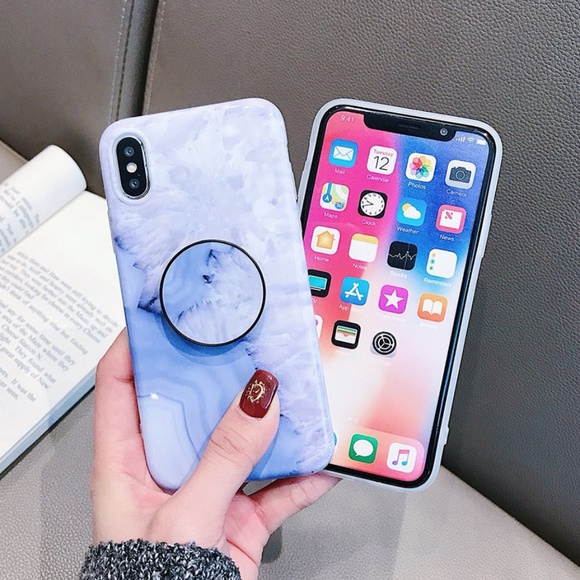 NEW iPhone Max/XR/X/XS/7/8/Plus Marble W/ Holder - Picture 2 of 4